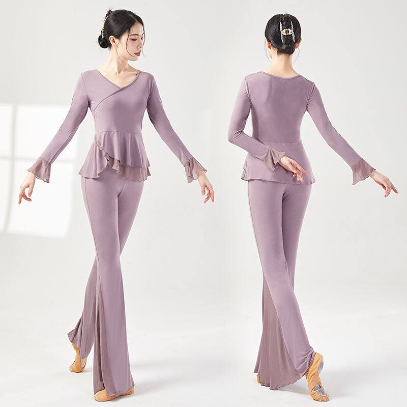 现代舞练功服女长袖形体