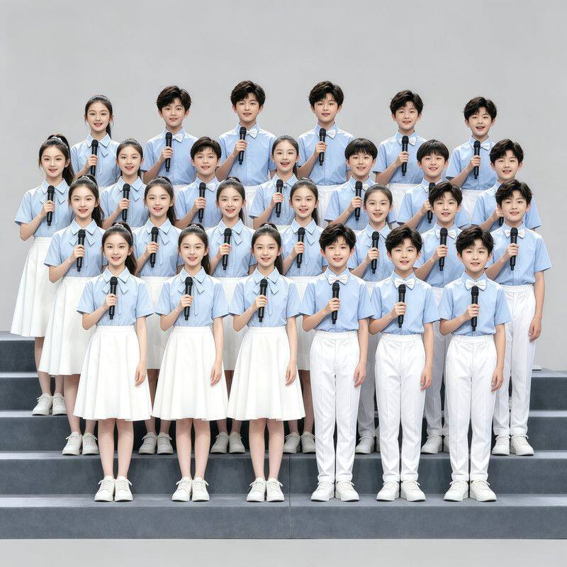 毕业典礼中小学生合唱比