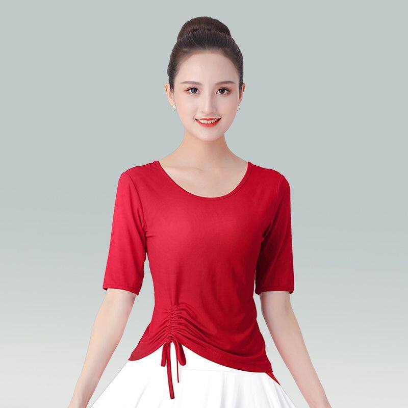 拉丁舞跳舞服装女款抽绳