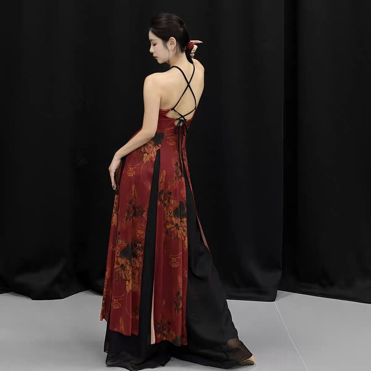 古风爵士舞蹈服古典舞红