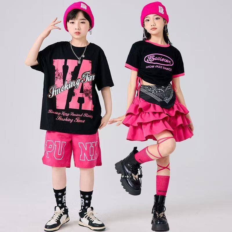 儿童街舞演出服啦啦操多巴胺爵士舞服装女童女团表演jazz走秀
