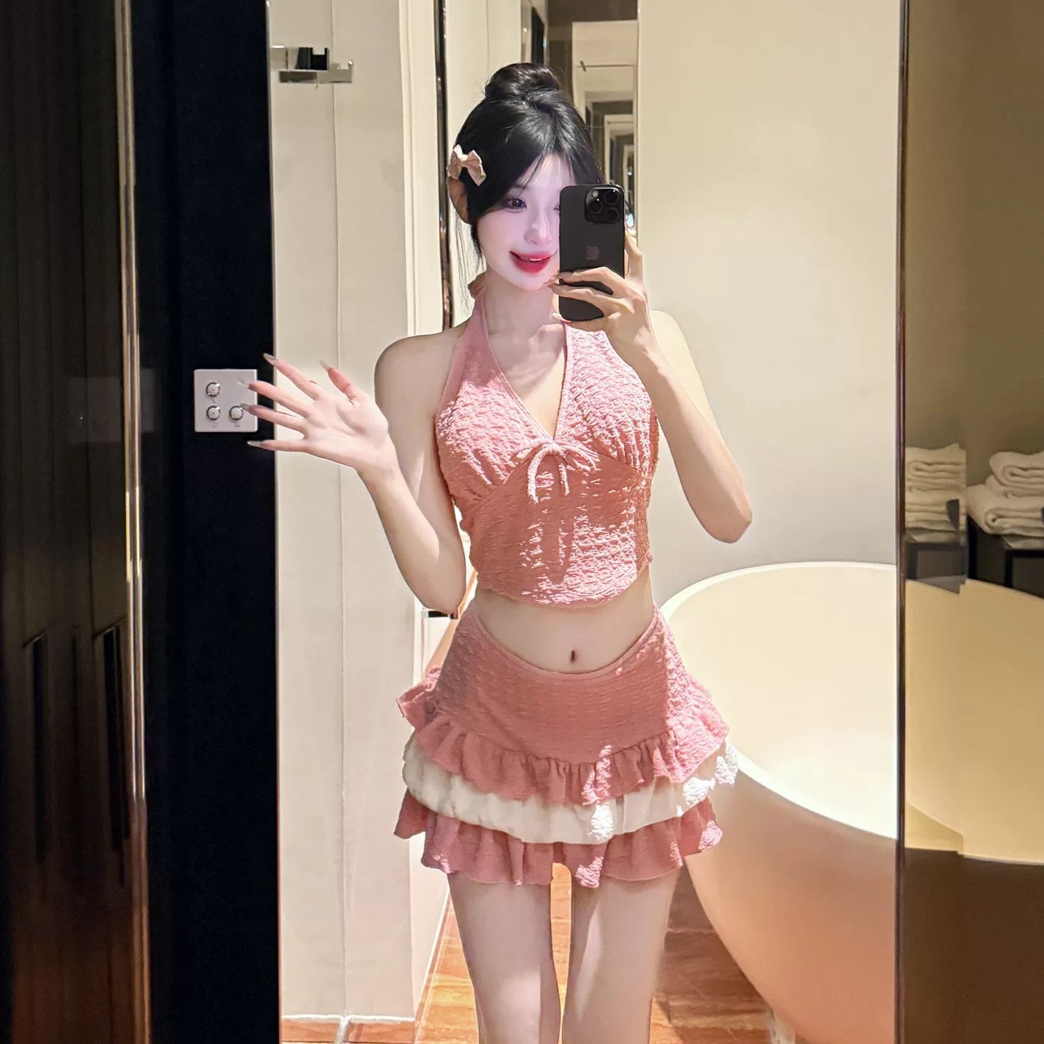 绝美分体泳衣女可爱少女