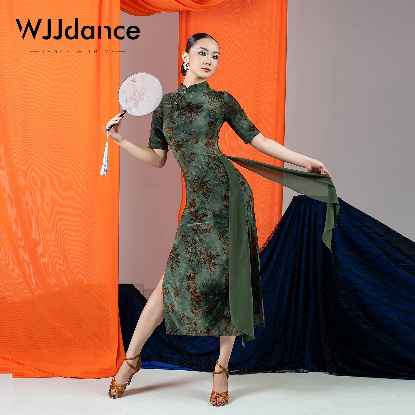 WJJdance拉丁舞旗袍连衣