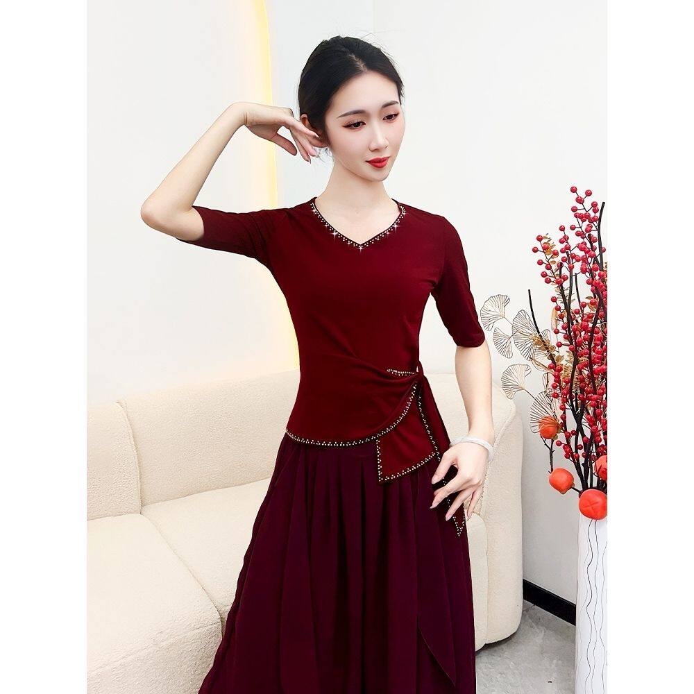 现代舞练功服上衣新款时