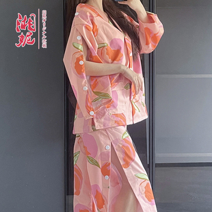 艾灸服女款 前后开扣100%纯棉情侣家居服肩开袖 子开扣开背长袖 长裤