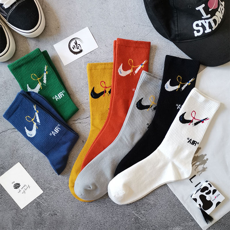 袜子男ins潮长袜女纯棉中高筒春秋黑白橙色街头滑板学生运动篮球w,女士内衣/男士内衣/家居服,长筒袜,淘宝优惠券,粉丝福利购,淘宝优惠卷