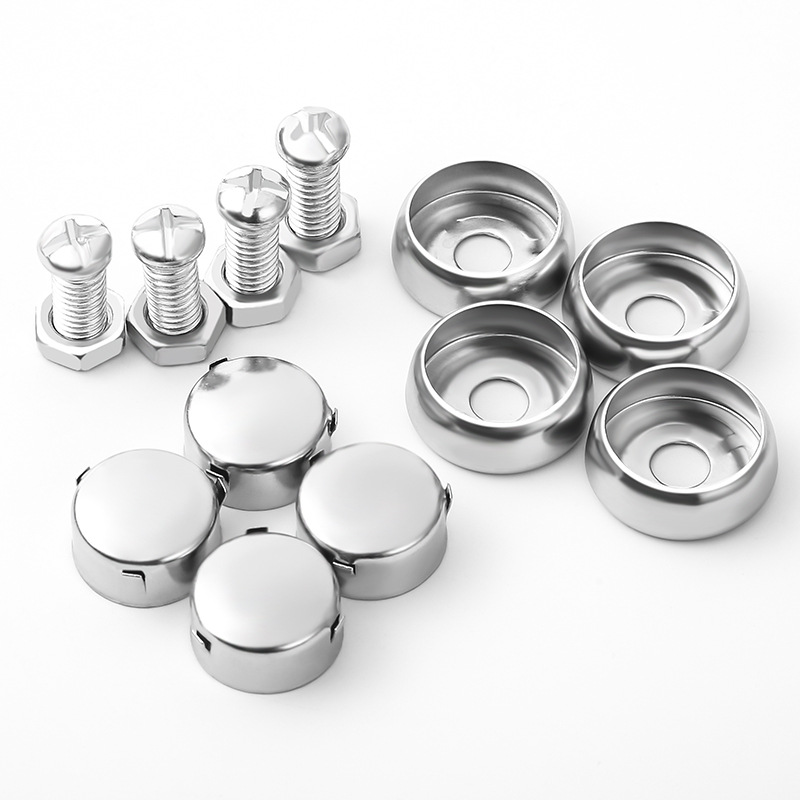 机动车号牌专用螺丝不锈钢汽车号牌照号上牌固定封螺母帽盖卡扣