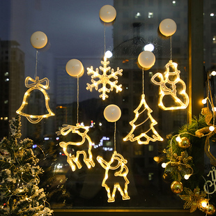 圣诞节场景布置圣诞树创意挂件店铺橱窗节日气氛装饰品电池小夜灯