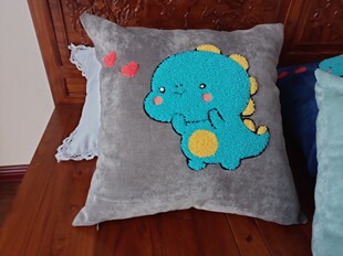 北欧灯芯绒抱枕套靠垫套沙发床头柔软45X45CM卡通毛巾绣花