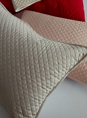 外贸纯棉绗缝腰枕套抱枕靠枕35x60CM全棉夹棉加厚清仓甩卖