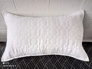 外贸纯棉腰枕白色夹棉绗缝工艺枕套枕头套腰枕套35X50CM