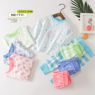 男女童家居服2件套装纯棉汗布面料大PP裤 纯棉内衣套装