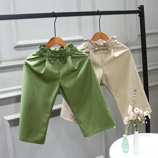 梭织蝴蝶结裤 140码 子 110 儿童阔腿裤 山东纺织品新款