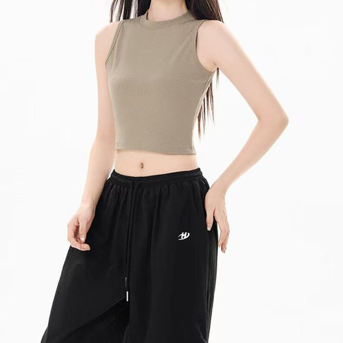 women crop top cotton fashion slim sports short tops tight
