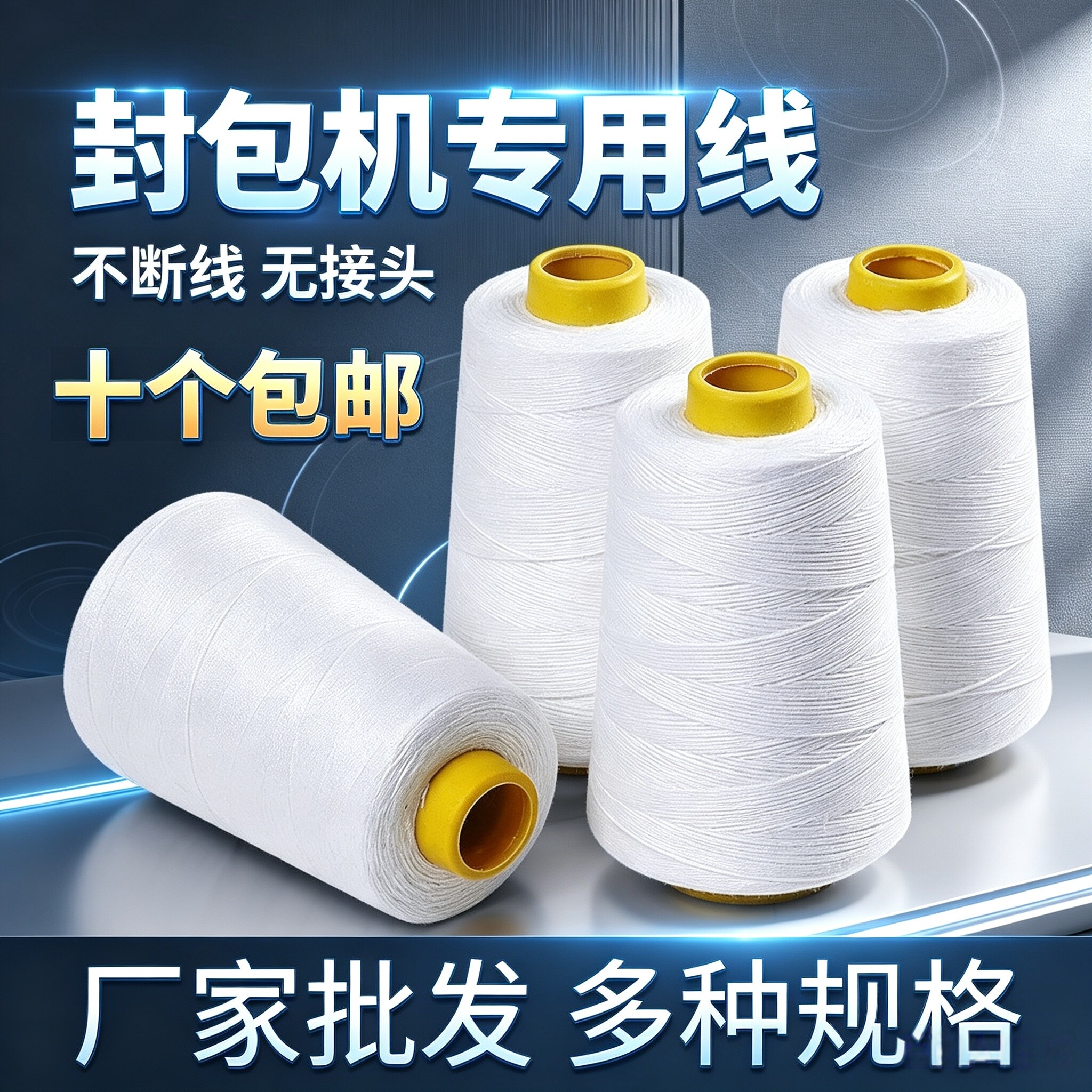 飞人牌打包机线手提式封包机专用线缝口缝包线编织袋封口机线大卷