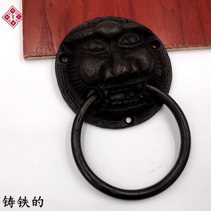 包邮中式门环铁兽头虎头纯铜拉手狮子头仿古大门环拉环装饰铜配件