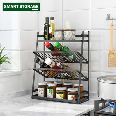 厨房置物架台面多功能用品收纳架调味料架子家用多层落地架免安装