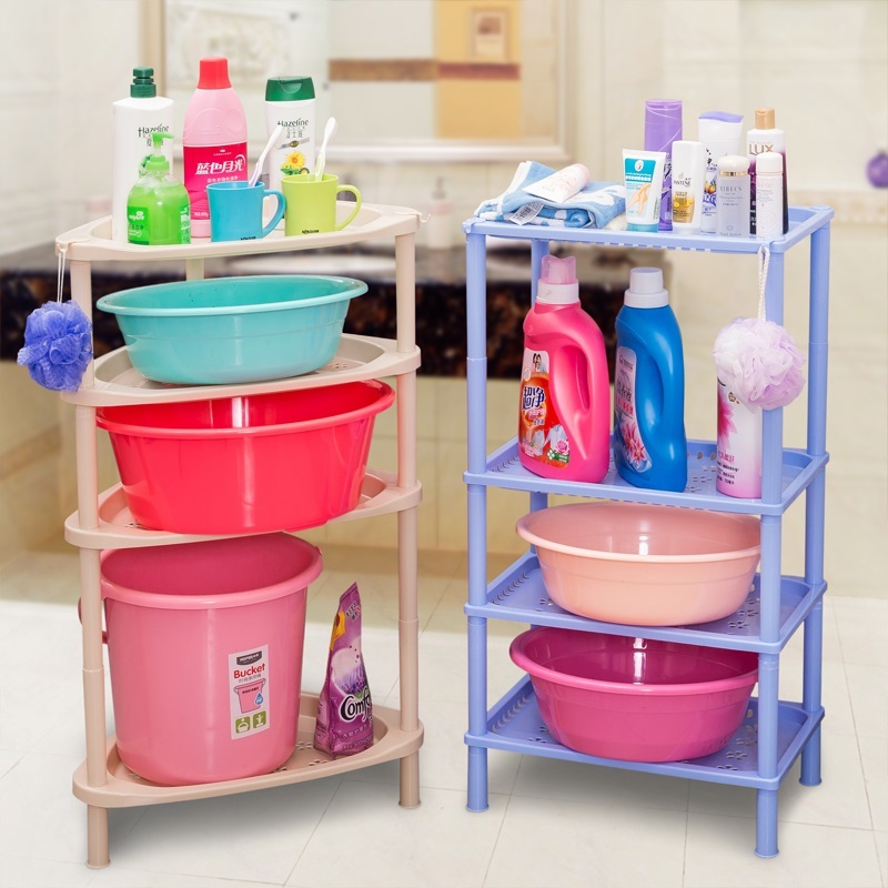 浴室置物架卫生间收纳架洗手间脸盆架厕所卫浴三角架塑料落地层架