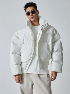 个性 宋春江同款 短款 宽松保暖简约纯色棉衣韩版 面包服外套 冬季