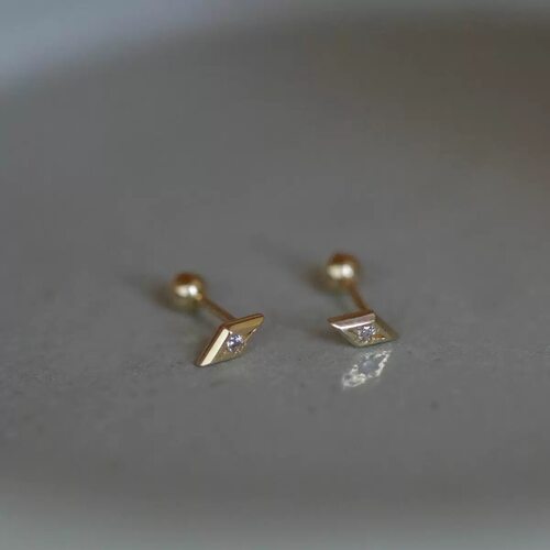 S925纯银镀18K金mini四星芒耳钉小众设计感高级轻奢精致百搭耳饰