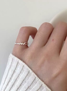 925纯银mini螺旋尾戒简约戒指女韩版潮流时尚个性开口设计