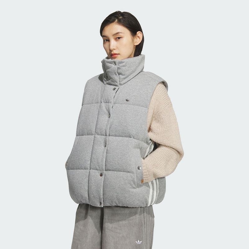 Adidas阿迪达斯三叶草女装2025冬季新款VEST DOWN羽绒马甲KS8495