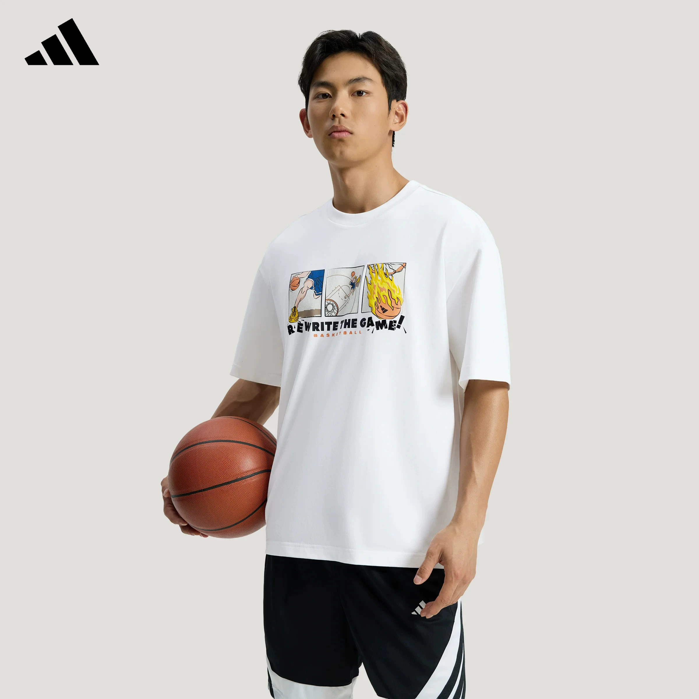 Adidas阿迪达斯男装2026夏季新款BB GFX TEE运动休闲T恤KY3341