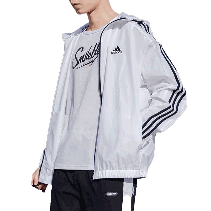 阿迪达斯运动休闲男子连帽外套