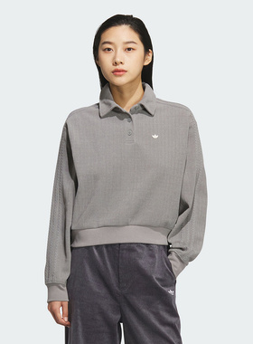 Adidas阿迪达斯三叶草女装2025冬季新款CHENILLE套头卫衣KS5981