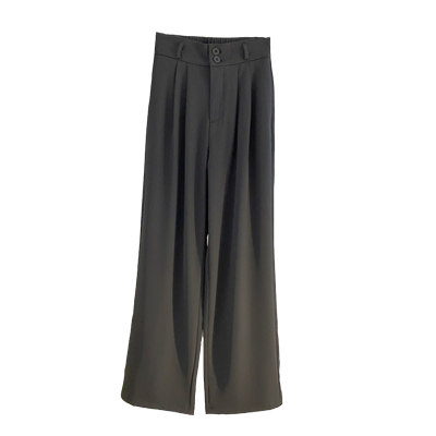 高腰气质长裤两扣垂感休闲裤西装