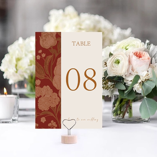 婚礼桌卡定制席位卡结婚桌牌婚宴中式创意座位卡定做双面台卡婚庆