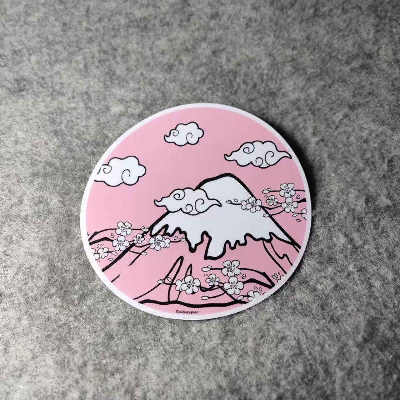 富士山樱花动漫卡通二次元改装汽车摩托贴纸痛车小窗车贴d2432