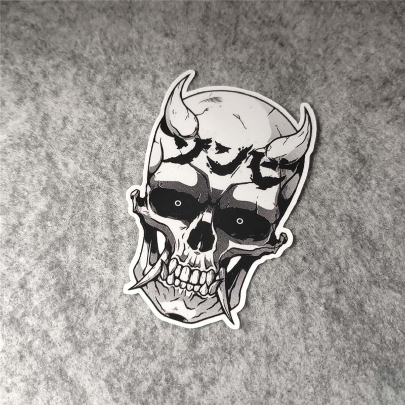 骷髅痛车潮流改装二次元动漫汽车摩托贴纸侧窗挡划痕烫画d1401