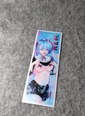 蓝色女仆萌妹PVC二次元侧窗改装痛车摩托贴电动车潮流烫画D2133