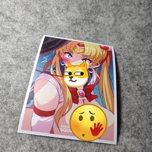 车贴D2172 车机车贴滑板卡通遮痕个性 二次元 萌妹水冰月可爱改装
