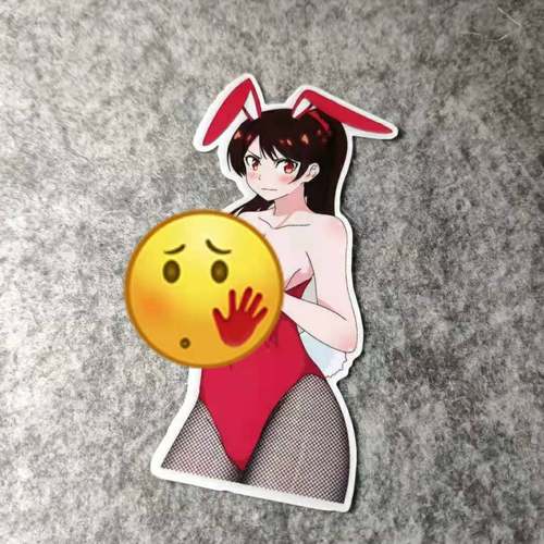 性汽车摩托改装车贴后窗划痕遮挡touge兔女郎摩托D1880