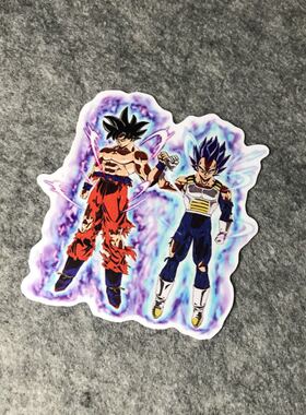 贝吉塔 悟空 七龙珠 赛亚人变身个性汽车摩托改装车贴后划纹D734