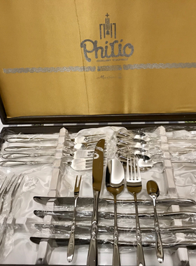 日本Martian餐具欧式宫廷西餐刀叉勺甜品勺子刀叉45件套装福利价