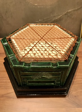 日本进口乐烧绿乐考架彩泥内胆绝热木垫日式复古功夫茶带款稀有