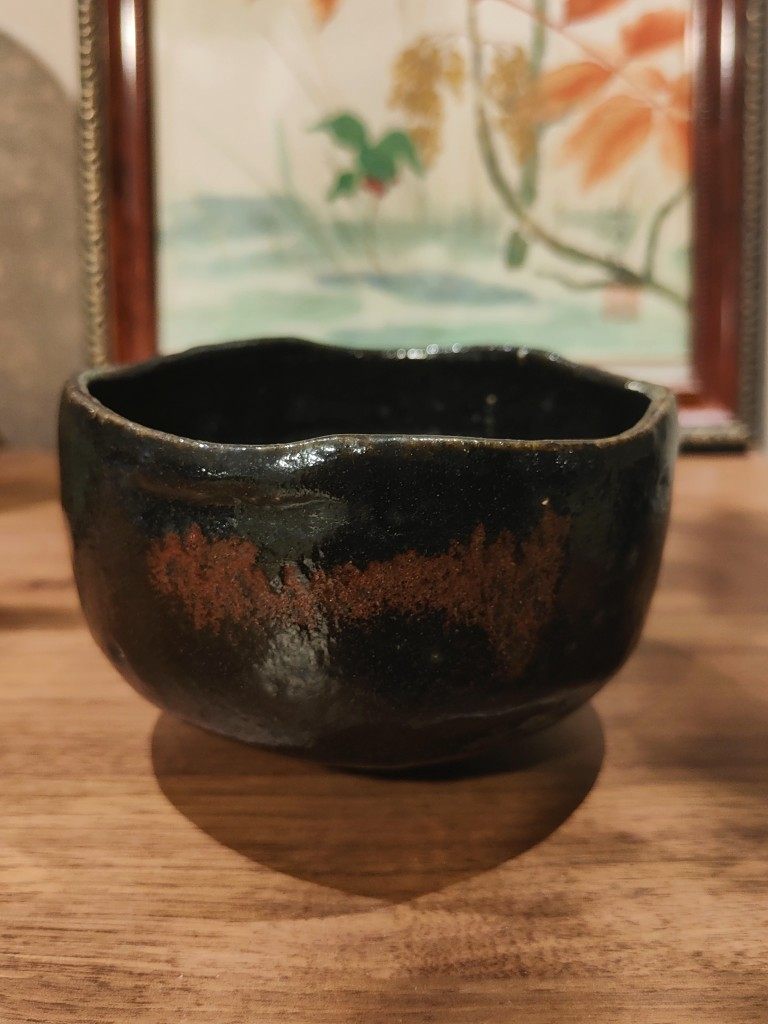 日本进口乐烧抹茶碗乐烧宗家乐吉左卫门长入作黑天目釉富士诧寂