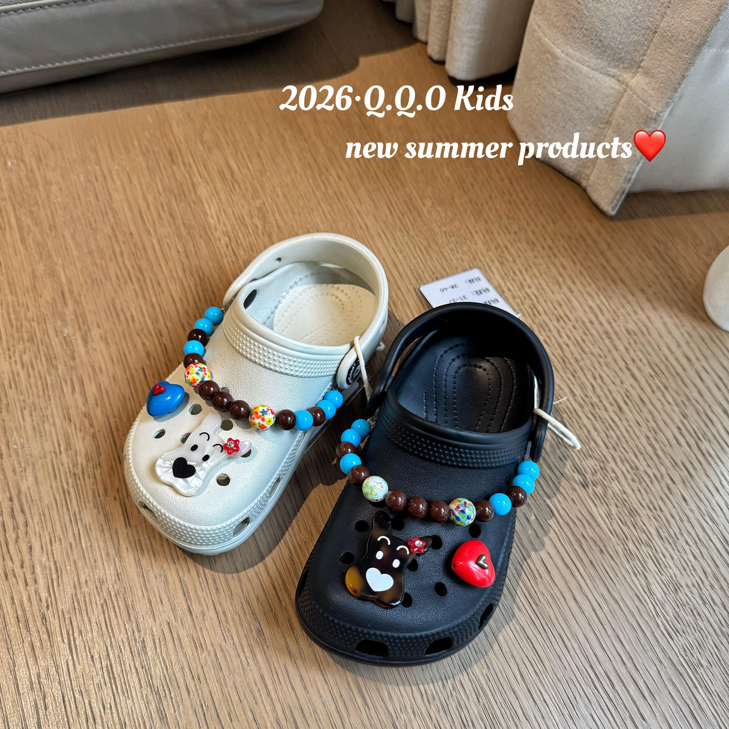 QQO童鞋 2026夏款儿童高档卡通洞洞鞋男女童时尚包头沙滩鞋凉拖鞋