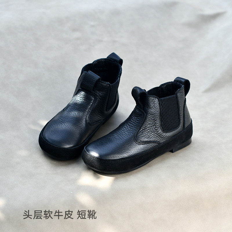 2024新品儿童矮靴真皮软牛皮靴女童韩版宝宝秋冬靴单靴棉靴公主