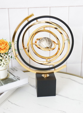 现代轻奢地球仪摆件高档酒柜电视柜办公室桌面家居客厅艺术装饰品