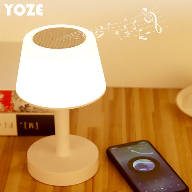 创意usb充电床头七彩小夜灯变色触控蓝牙音箱灯台灯卧室