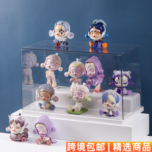 手办盲盒桌面潮玩透明收纳盒卡通可爱摆件家居创意公仔置物盒