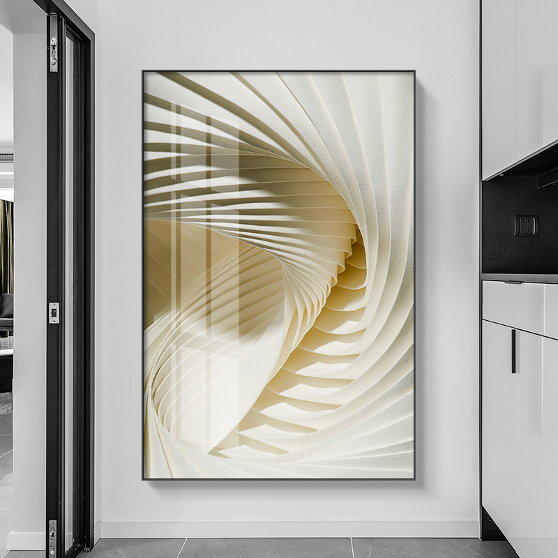 现代轻奢样板房玄关挂画立体几何抽象客厅装饰画入户玄关墙面挂画图片
