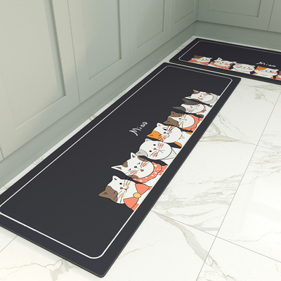 厨房地垫可擦洗地毯长条防滑防油免洗吸水脚垫耐脏防水Q弹橡胶垫