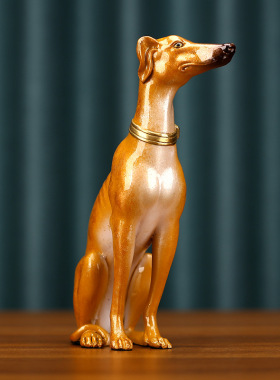 彩铜灵缇犬生肖狗家居办公室玄关乔迁生日开业新品工艺品摆件