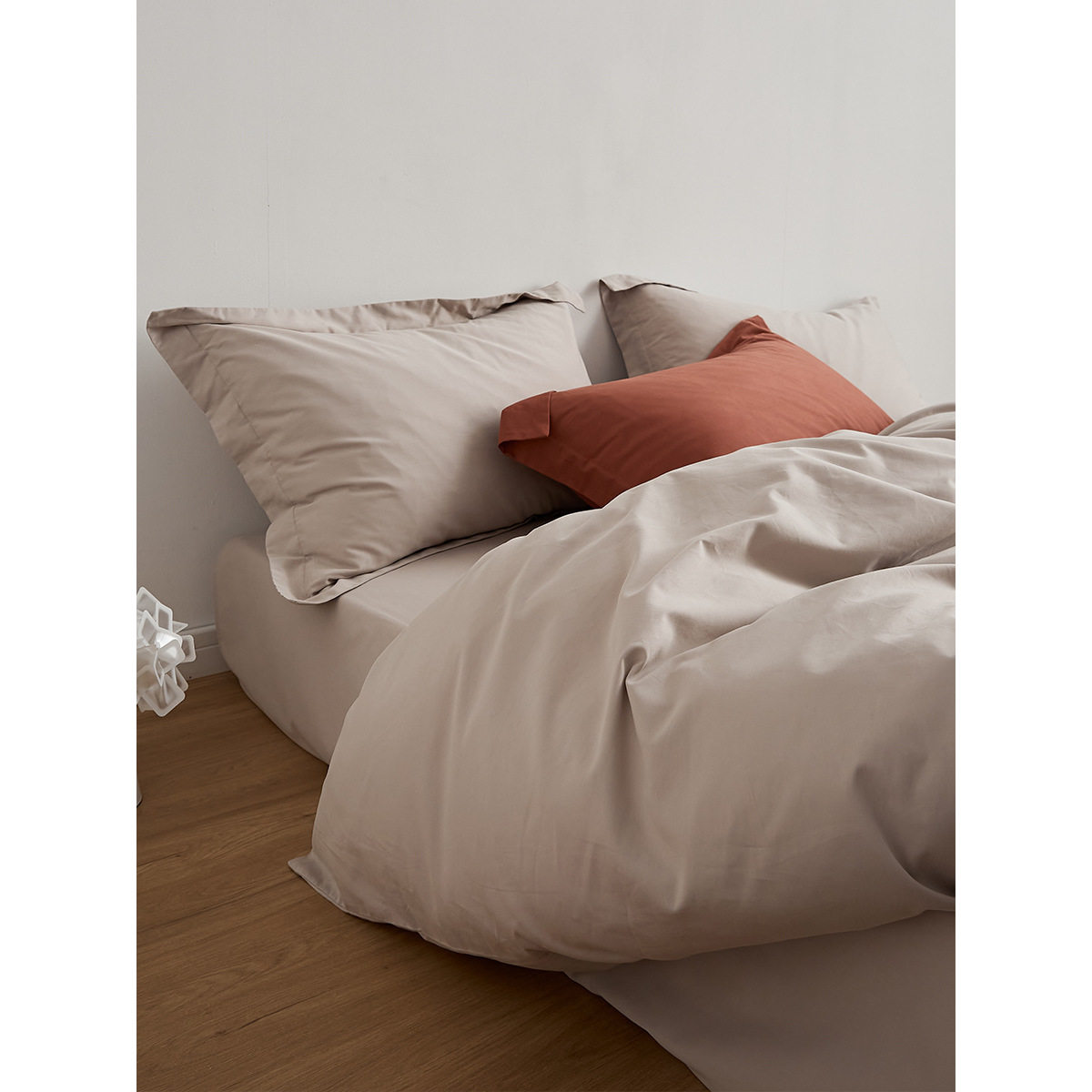 秋冬100支长绒棉磨毛四件套纯棉加厚柔软简约纯色床单床笠款