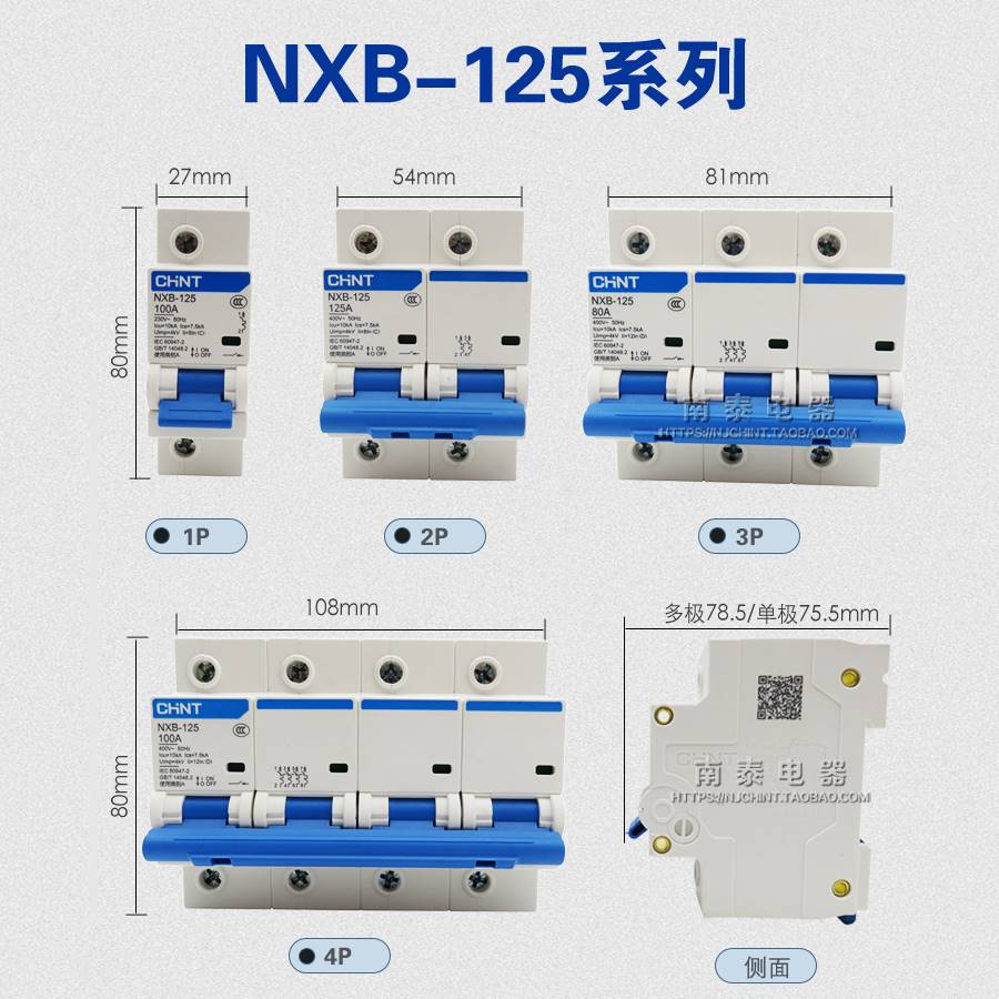 正泰NXB断路器家用空开总开电闸63a100a125A 1P2P3P4P32A开关DZ47